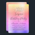 Invitación ¡Shhh! Surprise Rainbow Birday Party<br><div class="desc">¡Shhh! Sorpresa Cumpleaños Fiesta Oro, Pastel Rosa y Morado Pastel Arcoiris Faux Pulido Relieve metalizado Metálico Metalizado Girly Invitaciones de cumpleaños. El Modern and Moda Surprise Birthday Party Invitation utiliza la popular tipografía escrita a mano y es perfecto para invitar a sus huéspedes a una fiesta de cumpleaños sorpresa. Si...</div>