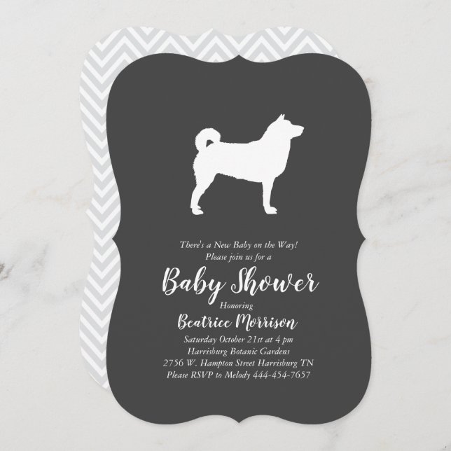 Invitación Shiba Inu Perro Baby Shower género neutro (Anverso / Reverso)