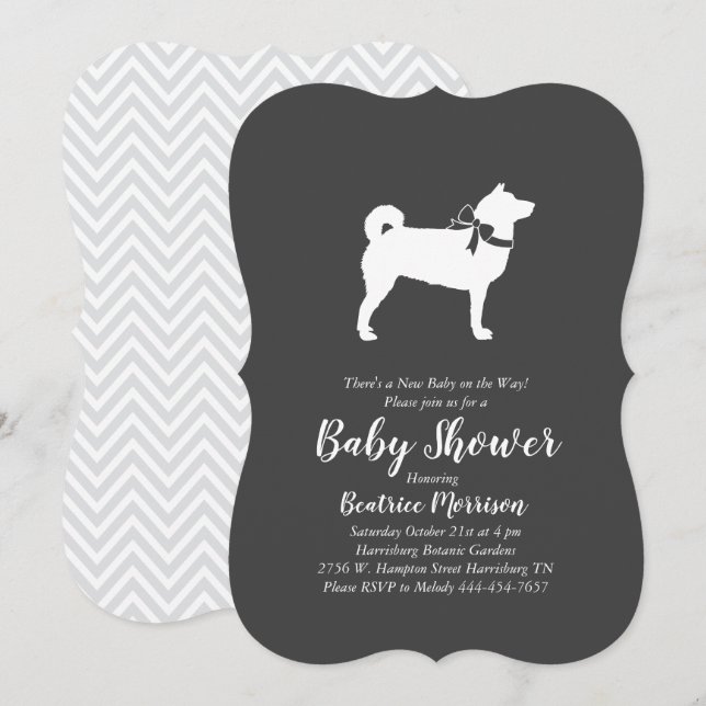 Invitación Shiba Inu Perro Baby Shower género neutro (Anverso / Reverso)