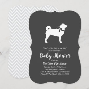 Invitación Shiba Inu Perro Baby Shower género neutro