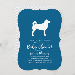 Invitación Shiba Inu Perro bebé niño ducha azul