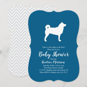 Invitación Shiba Inu Perro bebé niño ducha azul