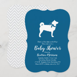 Invitación Shiba Inu Perro bebé niño ducha azul