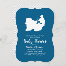 Invitación Shih Tzu Dog Baby Shower Blue Boy
