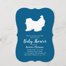 Invitación Shih Tzu Dog Baby Shower Blue Boy
