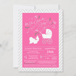 Invitación Shih Tzu Dog Chica rosa Baby Shower