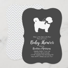 Invitación Shih Tzu Teddy Oso Perro Baby Shower Sexo Neutral