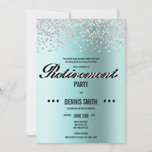 Invitación Shimmer   Fiesta de Jubilación Confetti Purpurina 