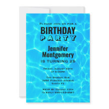 Shimmering Blue Pool Water Reflections Cumpleaños