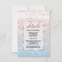 Invitación Shimmering Pink Ocean Waters Details Card