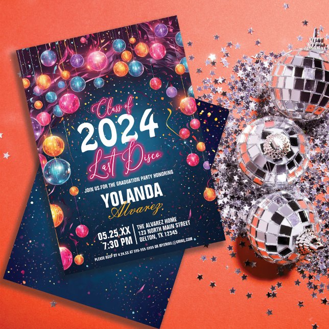 Invitación Shine Bright Last Disco Themed Graduation Party (Subido por el creador)