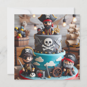 INVITACIÓN SHIVER ME TIMBERS PIRATES TEMÁTICO CAKE CUMPLEAÑOS