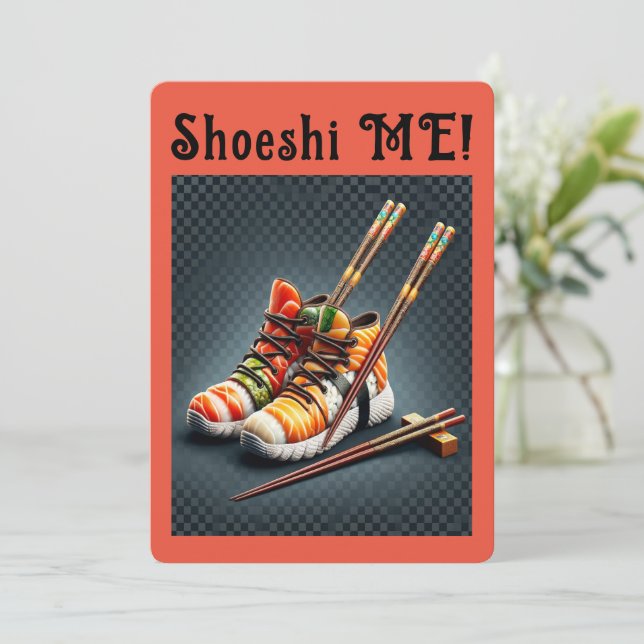 Invitación Shoeshi ME - Esneaker único de sushi (Anverso de pie)