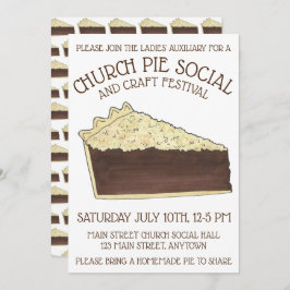 Invitación Shoo Fly Pie Fiesta Social Dessere Bake Sale Slice