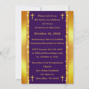 Invitación SHORTER, Orden Especial, 225 Aniversario de la Igl