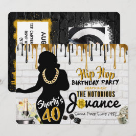 Invitación Shorty's 40| 90's Hip Hop Birthday Drip Photo