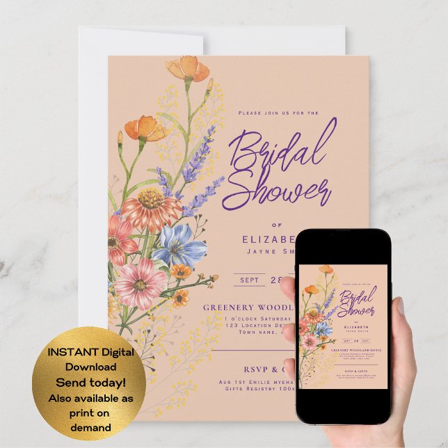 Invitación Show de verano de primavera floral de LeahG Boho (Subido por el creador)