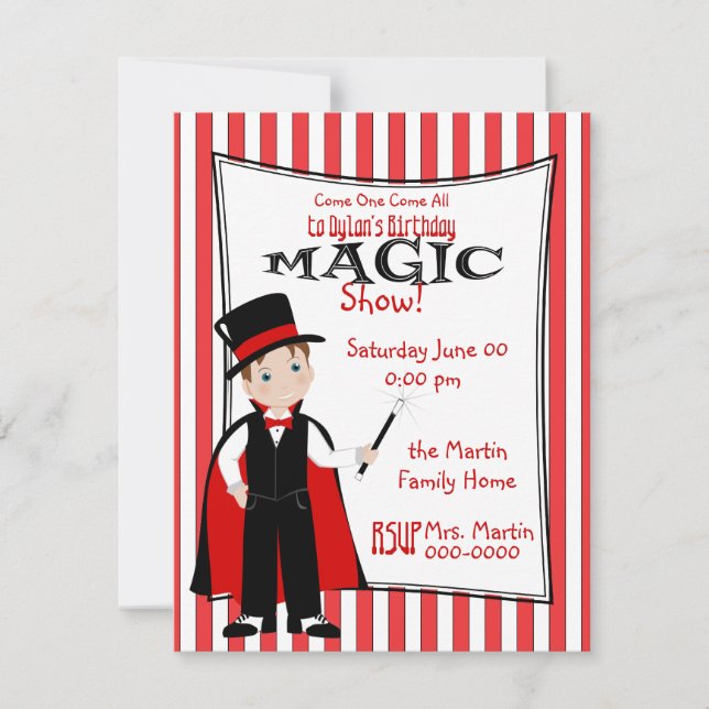 Invitación Show mágico (Anverso)