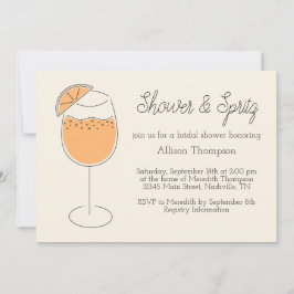 Invitación Shower and Spritz Bubbly Cocktail Bridal Shower