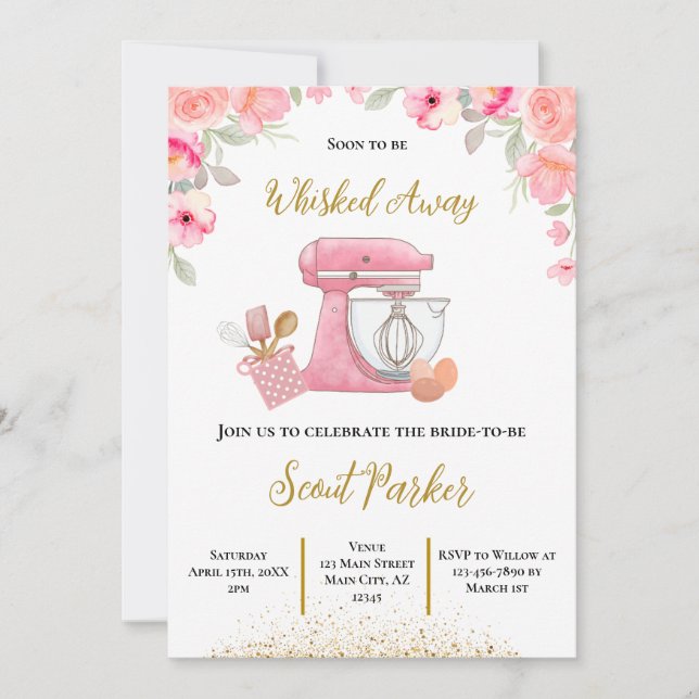 Invitación Shower Bridal Rosa (Anverso)