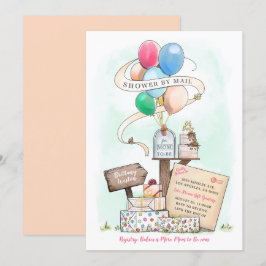 Invitación Shower By Mail Virtual Baby Shower Balloon Buzón
