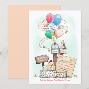 Invitación Shower By Mail Virtual Baby Shower Balloon Buzón