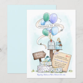 Invitación Shower By Mail Virtual Baby Shower Balloon Buzón