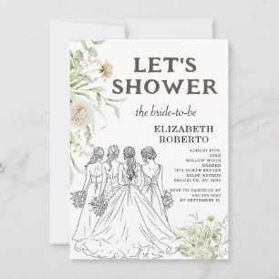Invitación Shower Elizabeth Pampas ducha nupcial de hierba