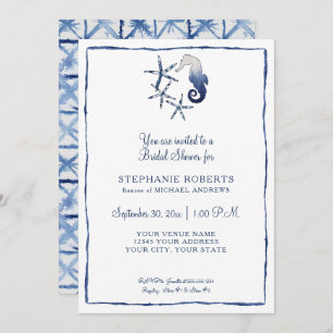 Invitación Shower Shibori Seahori Starfish Beach Art
