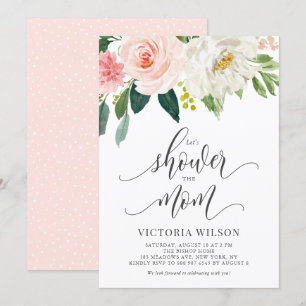Invitación Shower the Mom Rubor Pink Floral Baby Shower