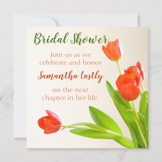 Invitación Shower Tulip Square (Anverso)