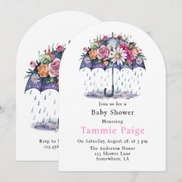 Invitación Showered con Baby Shower de flores