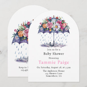 Invitación Showered con Baby Shower de flores