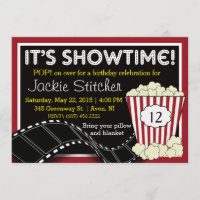 Invitación "Showtime" de palomitas de maíz