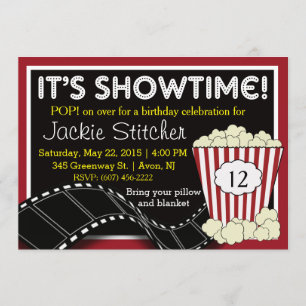 Invitación "Showtime" de palomitas de maíz