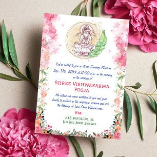 Invitación Shree Vishwakarma Pooja Floral remains the same as