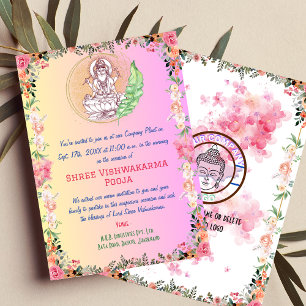Invitación Shree Vishwakarma Pooja Floral remains the same as