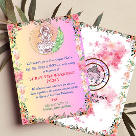 Invitación Shree Vishwakarma Pooja Floral se traduce a