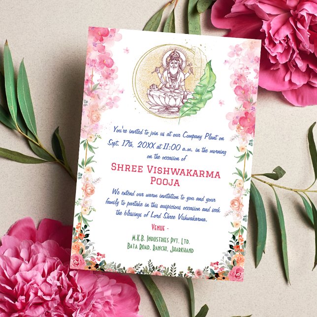 Invitación Shree Vishwakarma Pooja Floral se traduce a (Subido por el creador)