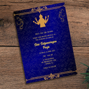 Invitación Shri Satyanarayan Pooja Hindu