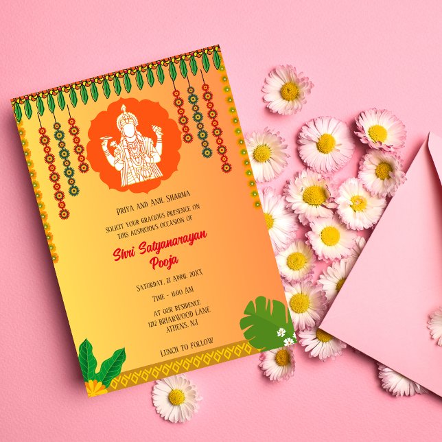 Invitación Shri Satyanarayan Pooja Hindu (Subido por el creador)