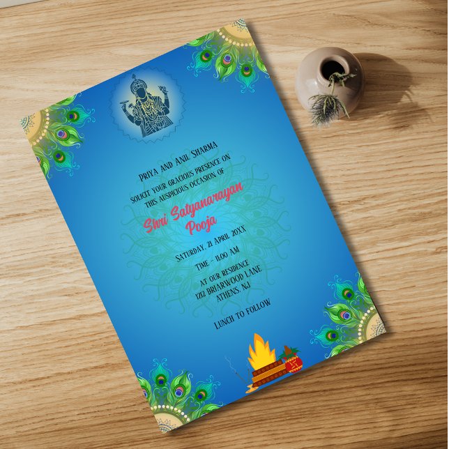 Invitación Shri Satyanarayan Pooja Hindu (Subido por el creador)
