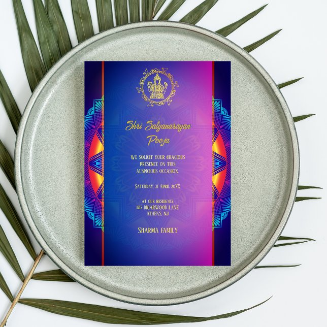 Invitación Shri Satyanarayan Pooja Hindu Chakra (Subido por el creador)