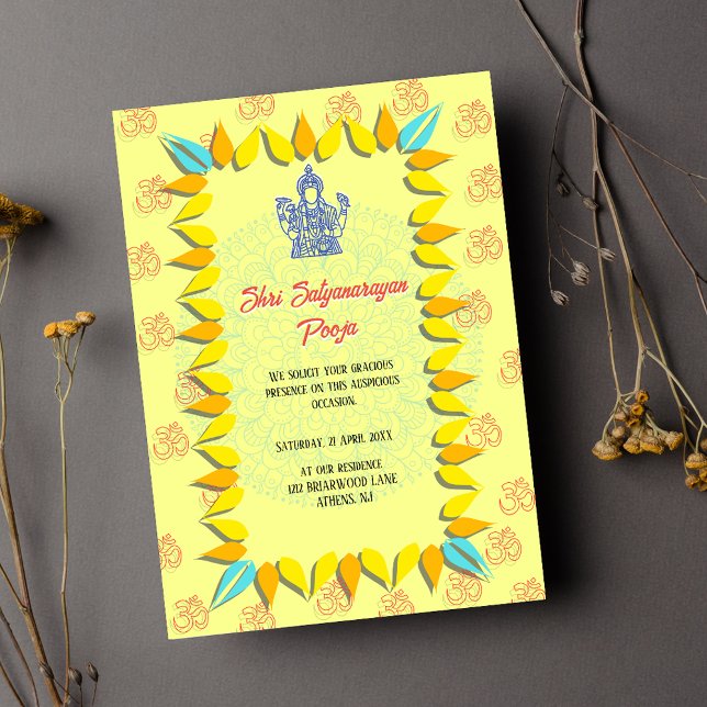 Invitación Shri Satyanarayan Pooja India (Subido por el creador)