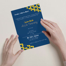 SHRIMPLY Blue Yellow Pattern, Aqiqah Baby Shower