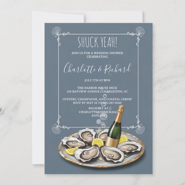 Invitación Shuck Yeah Oyster & Champagne Couples Wedding Show (Anverso)