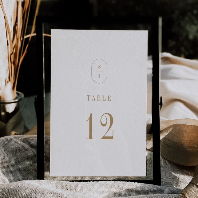 Invitación SHYLAH Simple Gold Modern Boda Números de tabla (SHYLAH Simple Gold Modern Wedding Table Numbers)