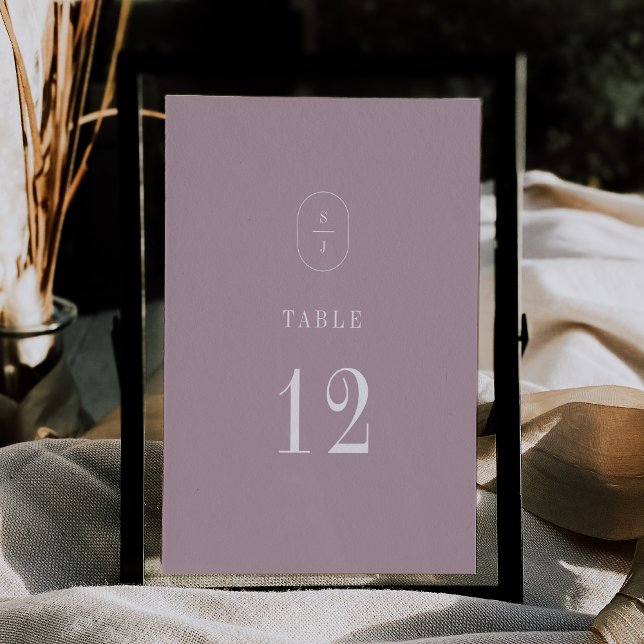 Invitación SHYLAH Simple Lilac Boda moderno Números de tabla (SHYLAH Simple Lilac Modern Wedding Table Numbers)