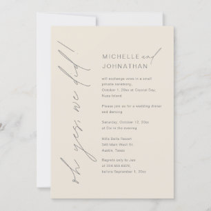 Invitación Sí, Lo Hicimos, Boda Elopement Fiesta