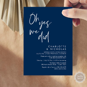 Invitación Sí, Lo Hicimos, Boda Fiesta De Cena